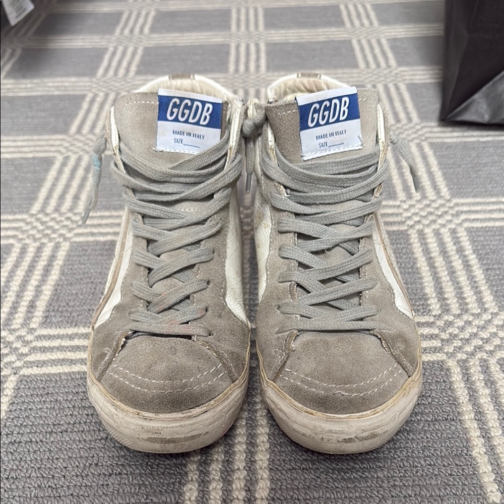 Golden Goose Deluxe Brand Grey High-Top Sneakers